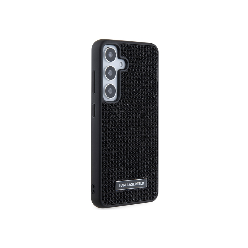 Karl Lagerfeld dėklas, skirtas Samsung Galaxy S24 Plus KLHCS24MHDSPRK juodas HC RHINESTONE LOGO METAL PLOKŠTELĖ – 4