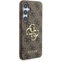 Original Front Panel Case GUESS GUHCS24S4GMGBR for Samsung S24 (Leather 4G Metal Logo/Brown)