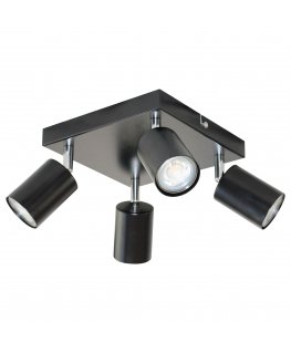 Hanging lamp Orno DOA SP4, wall and ceiling lamp, GU10 max. 4x50W, IP20, black, square