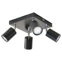 Pakabinamas šviestuvas Orno DOA SP4, sieninis ir lubinis šviestuvas, GU10 maks. 4x50W, IP20, juoda, kvadratinė