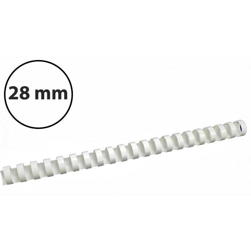 Forpus Spiralė įrišimui plastikinė 28 mm, balta (50vnt.) – 2
