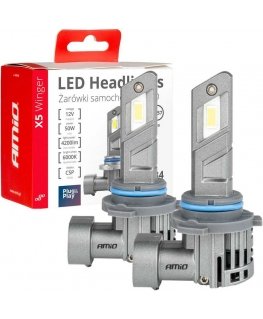 Żarówki samouke led seria x5 winger hb4 6000k canbus amio-03949