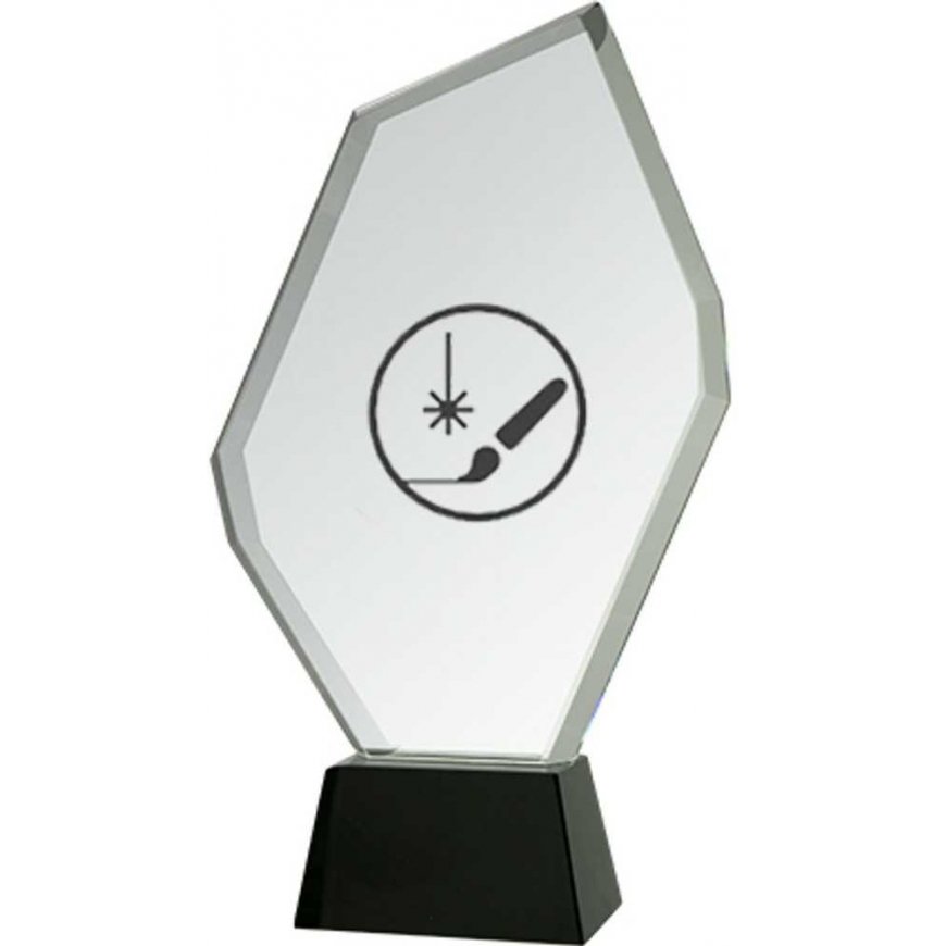 Detail Engraved glass trophy with case + paint filler