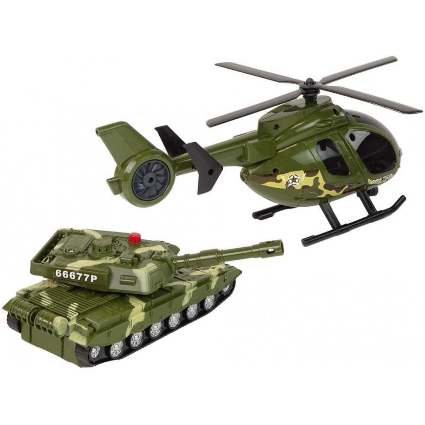 Lean Toys Set Military Tank Friction Helicopter – 4