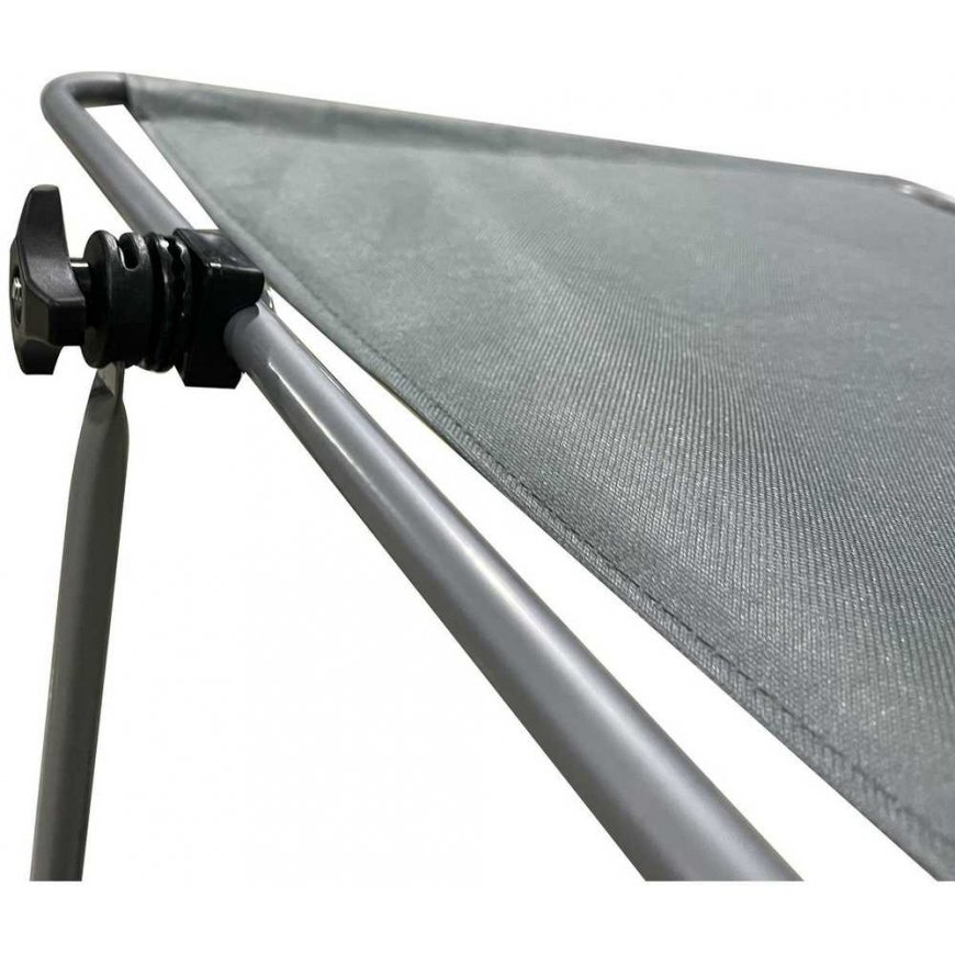 Enero Camp LEŻAK folding PLAŻOWY Z DASZKIEM NA KÓŁKACH 116x62x62-90CM GRAY – 2