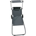 Enero Camp LEŻAK folding PLAŻOWY Z DASZKIEM NA KÓŁKACH 116x62x62-90CM GRAY Enero Camp LEŻAK folding PLAŻOWY Z DASZKIEM NA KÓŁKACH 116x62x62-90CM GRAY