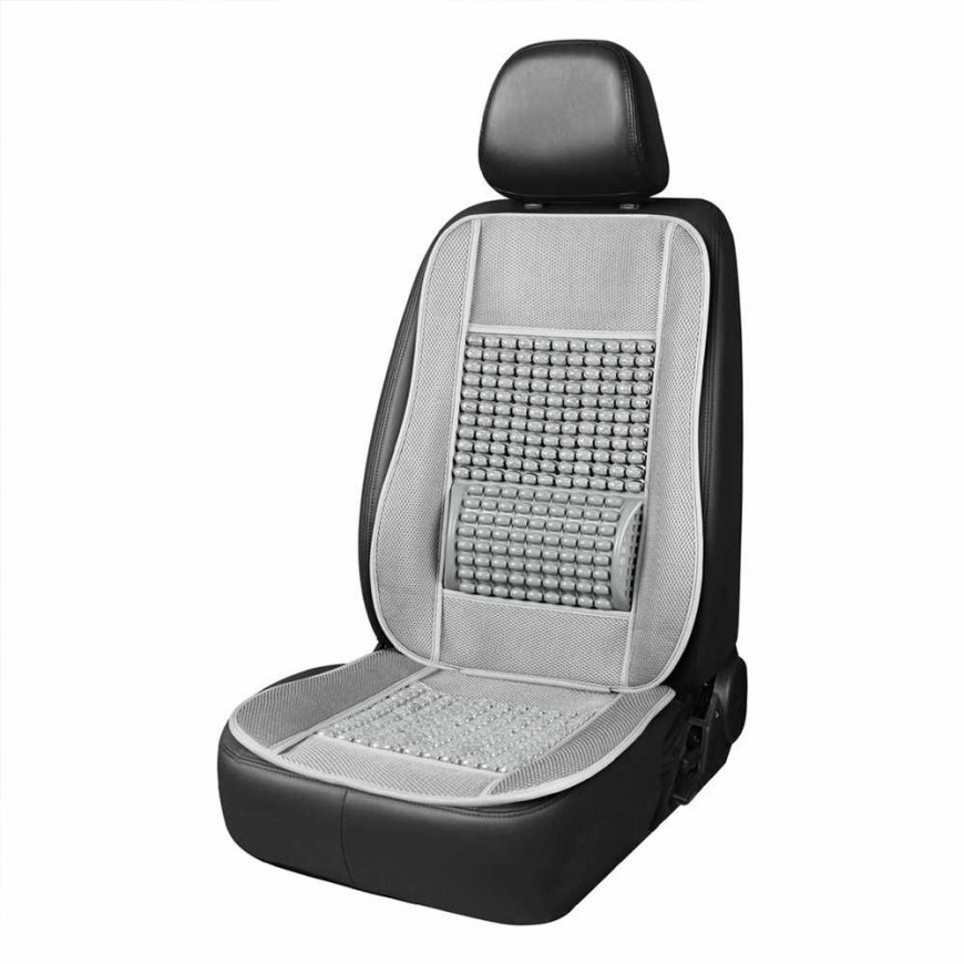 Karoliukų sėdynės kilimėlis su nugaros atrama automobiliui amio-03643