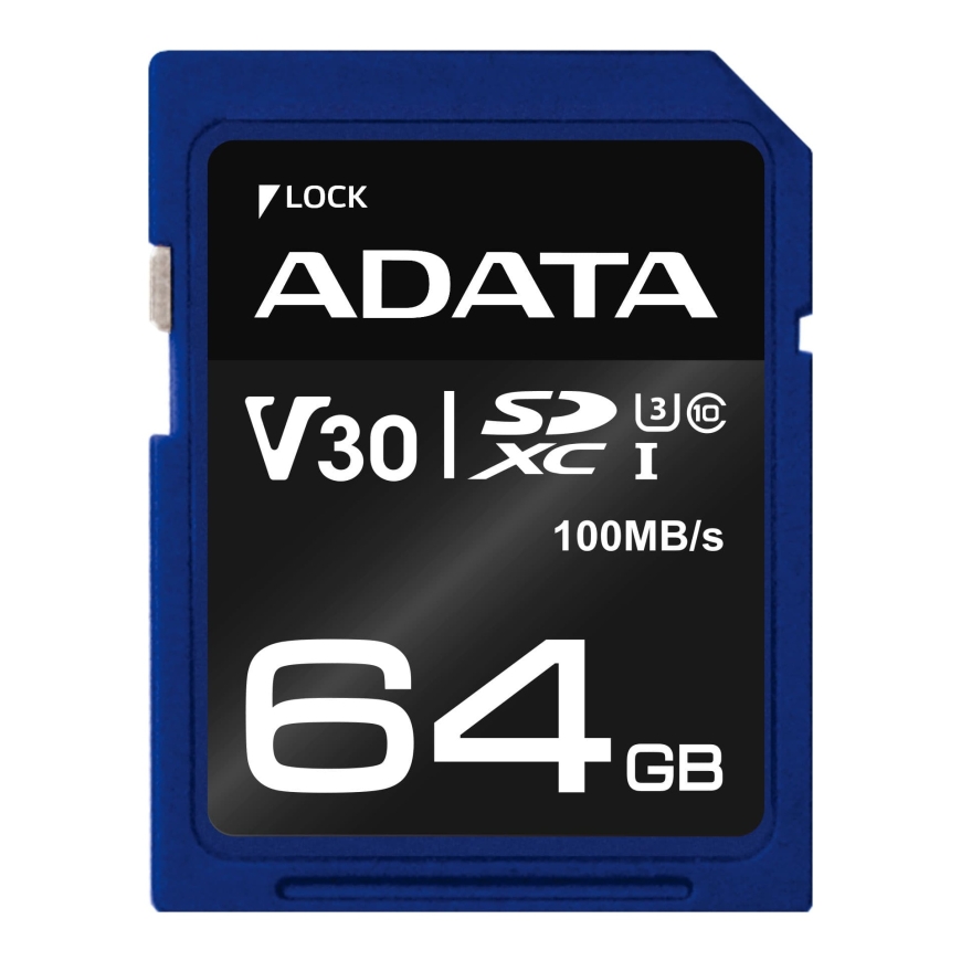 ADATA ASDX64GUI3V30S-R muistikortti 64 GB SDXC UHS-I Luokka 10