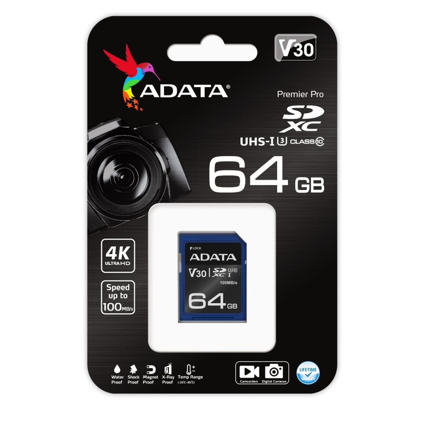 ADATA ASDX64GUI3V30S-R mälukaart 64 GB SDXC UHS-I Klass 10 – 2