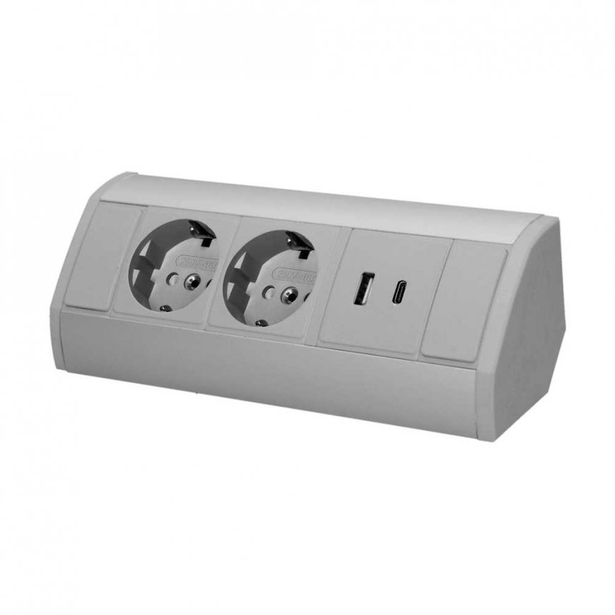 Orno Socket in furniture 2x2P+Z (Schuko)