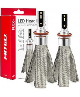 Żarówki samochodowe led flex+ h8 h9 h11 12v 24v 6000k canbus amio-03663