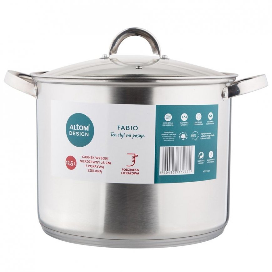 FABIO POT 28CM 12.5L WITH GLASS LID – 3