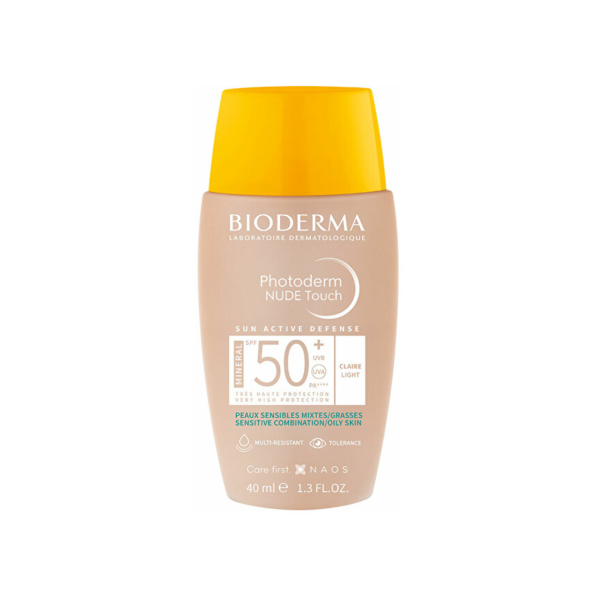 Bioderma Photoderm Nude Touch mineral sunscreen face cream SPF 50+, shade: Clair, 40 ml – 5