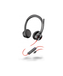 Poly Blackwire 8225 USB-C stereo headset + USB-C/A adapter, ANC, MS Teams