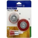 Tivoli Set of nylon brushes for drill, Grit 80, 6mm shank Tivoli Set of nylon brushes for drill, Grit 80, 6mm shank