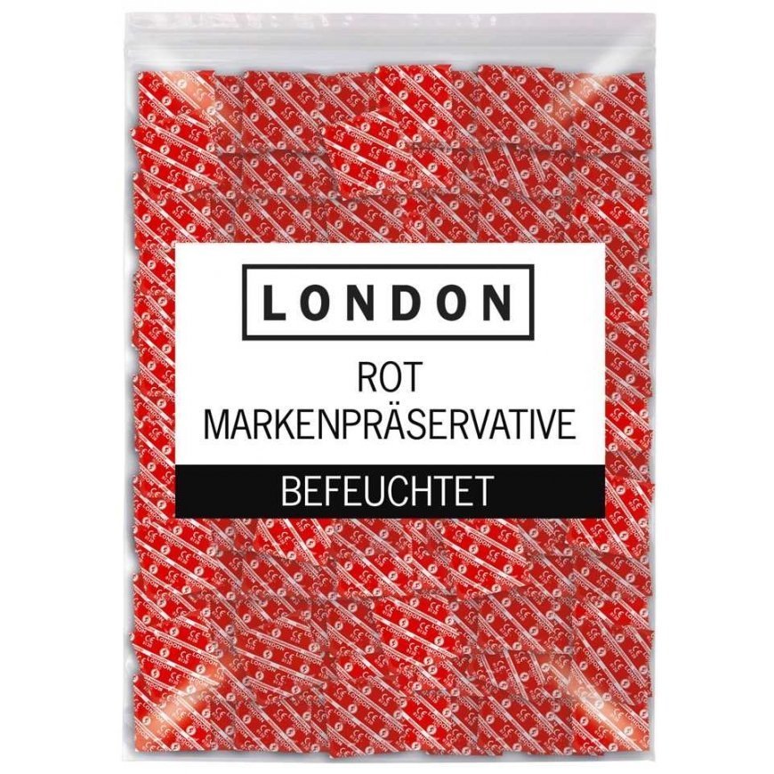 Orion London raudoni prezervatyvai 1000 vnt.