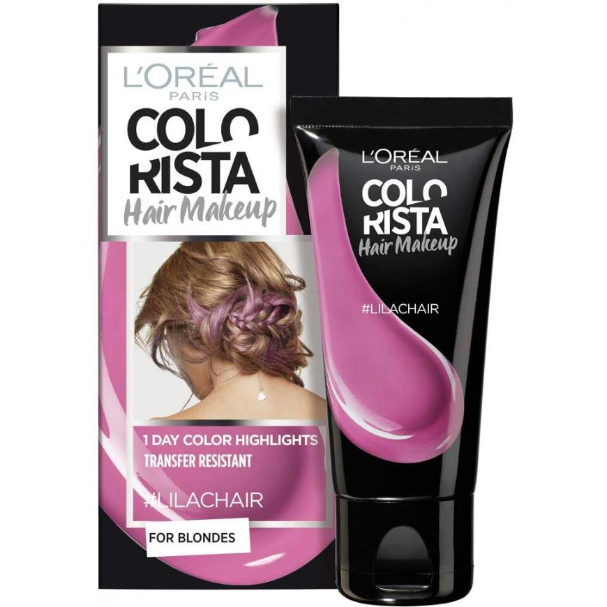 Loreal L'Oreal Paris, Colorista plaukų makiažas, pusiau ilgalaikiai plaukų dažai, LILACHAIR, 30 ml moterims