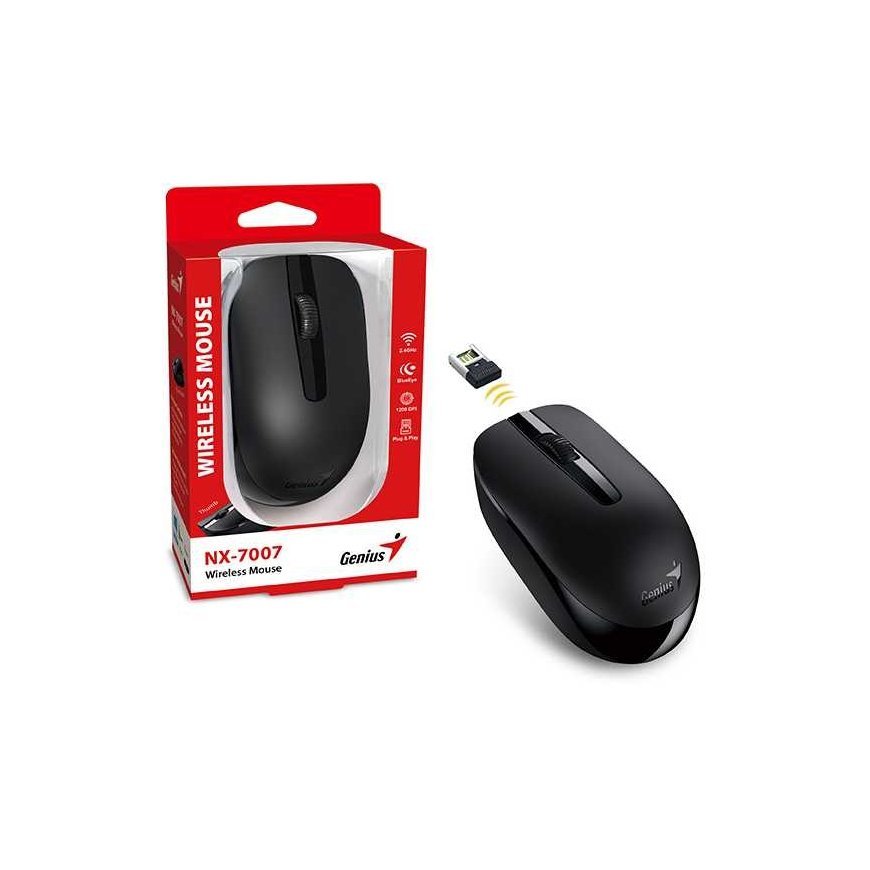 Bevielė pelė USB, Genius NX-7007, juoda, optinė, 1200DPI – 5