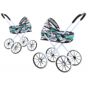Lean Toys Doll Stroller Large Wheels Foldable Zebra Turquoise Lean Toys Doll Stroller Large Wheels Foldable Zebra Turquoise