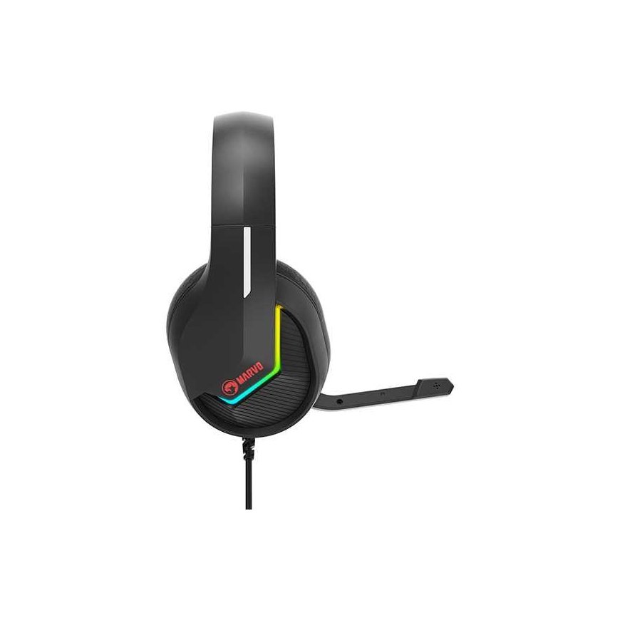 Ausinės Marvo H8618, ausinės su mikrofonu, garsumo valdymas, juoda, 2.0, podświetlane, USB – 4