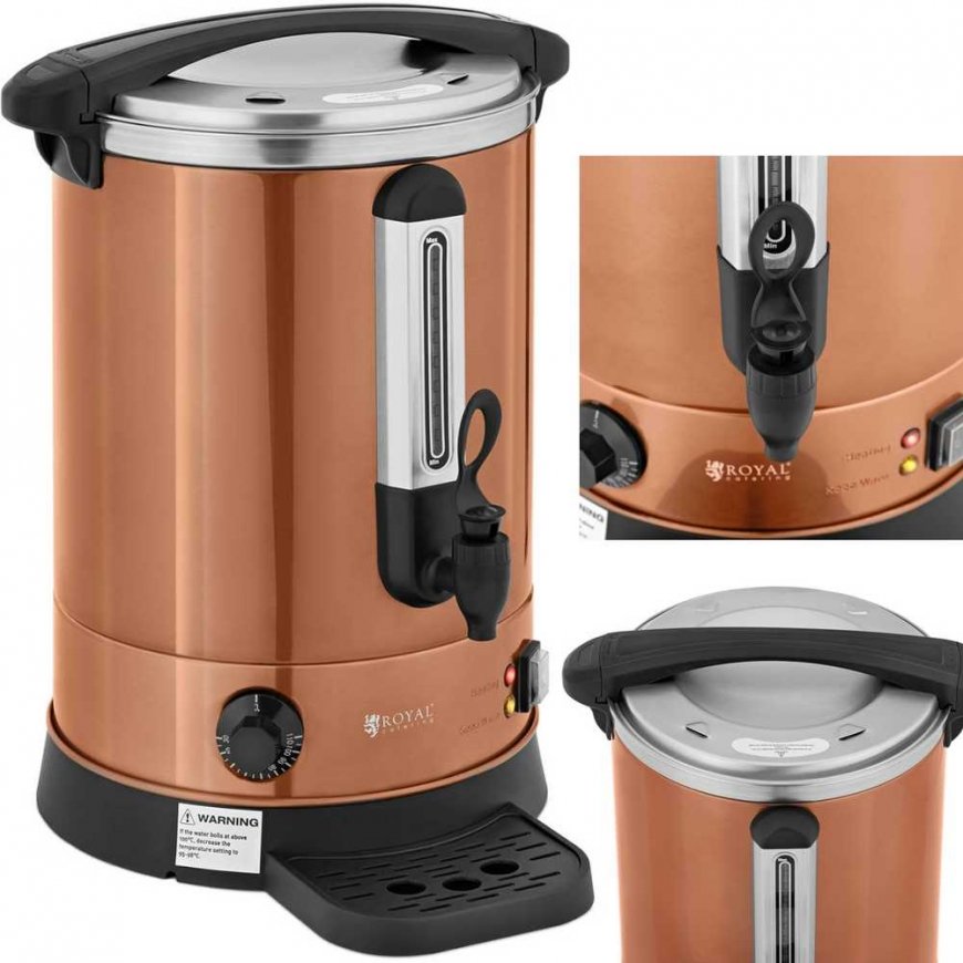 Royal Catering Warnik podgrzewacz do wody su podwójnymi ściankami i ociekaczem 13.5 L 2500 W oranžinė