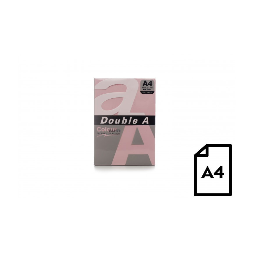 Color paper Double A, 80g, A4, 500 sheets, Pink – 4