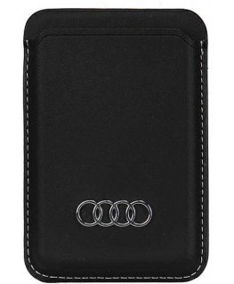 Case Audi Synthetic Leather Wallet Card Slot black/black MagSafe AU-MSCH-Q3/D1-BK