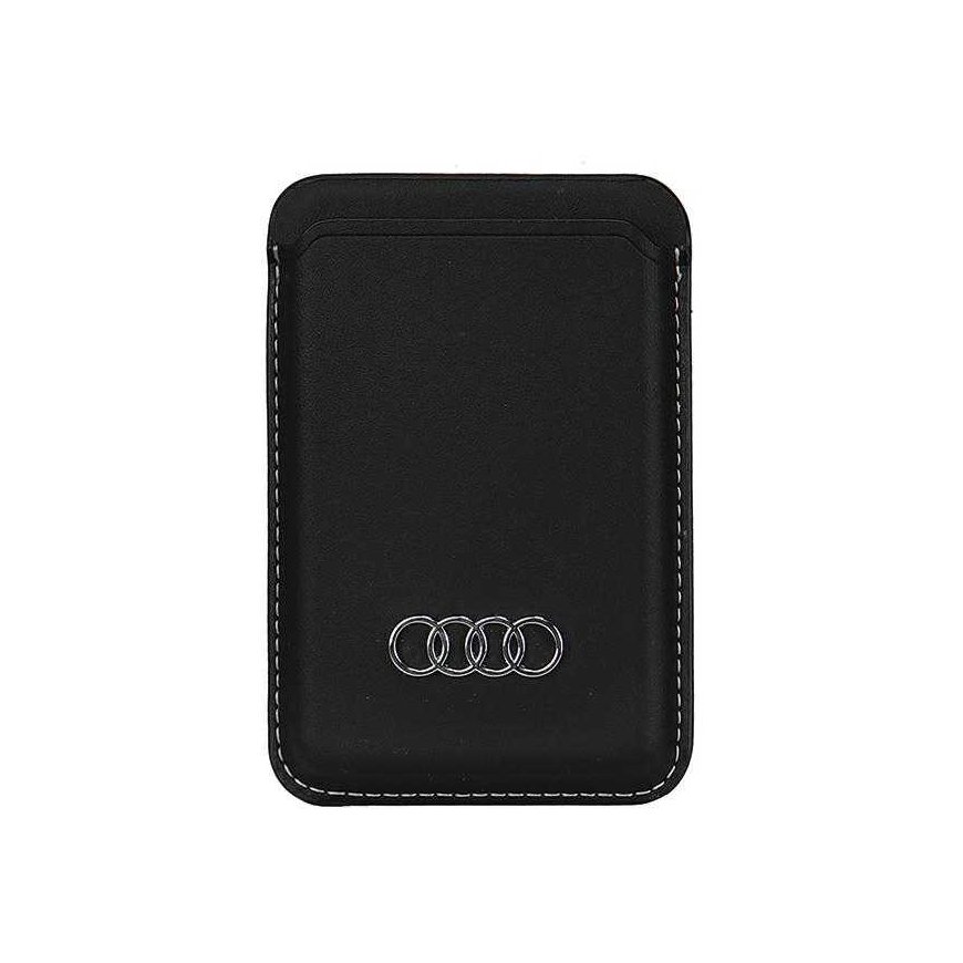 Case Audi Synthetic Leather Wallet Card Slot black/black MagSafe AU-MSCH-Q3/D1-BK