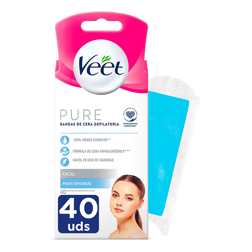 Depilatory strips for the face Veet Bandas De Cera Pure Sensitive skin (40 pcs.) – 2