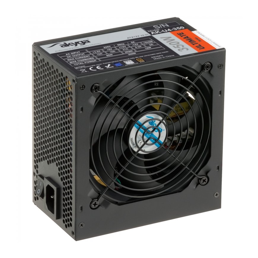 Akyga AK-U4-350 toiteallika komponent 350 W 20+4 pin ATX ATX Must