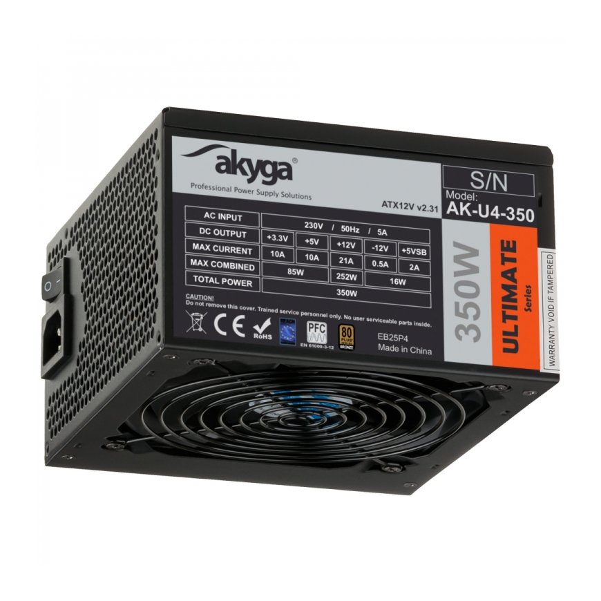 Akyga AK-U4-350 toiteallika komponent 350 W 20+4 pin ATX ATX Must – 2