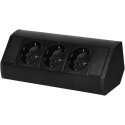 Orno Lizdas meblowe 3x2P+Z (Schuko), juoda Orno Lizdas meblowe 3x2P+Z (Schuko), juoda