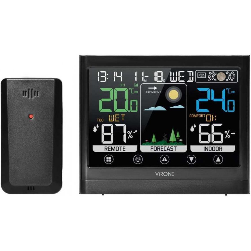 Orno Multifunctional weather station, wireless, touch