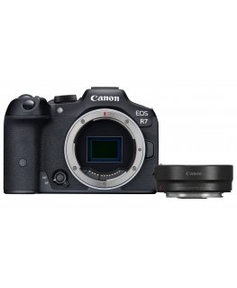 Canon EOS R7 + EF- R MILC-kere 32,5 MP CMOS 6960 x 4640 pikslit Must