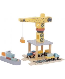 Tooky Toys TOOKY TOY Dźwig Portowy Drewniany Rinkinys