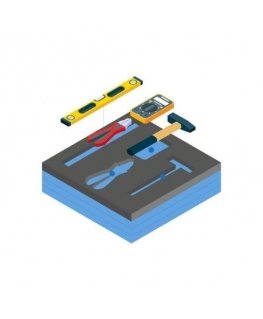 LeanFoam tool foam shadow board 58x48 cm graphite blue LeanCraft [LF-AB-48/58] for drawers and carts