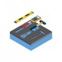 LeanFoam tool foam shadow board 58x48 cm graphite blue LeanCraft [LF-AB-48/58] for drawers and carts