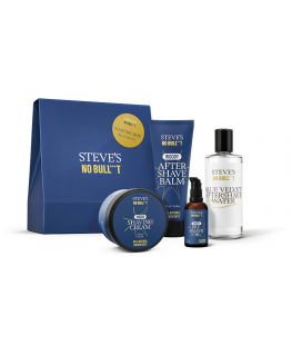 Steve´s Steves No Bullt Shaving Box Mėlyna Velvet - Dárková sada