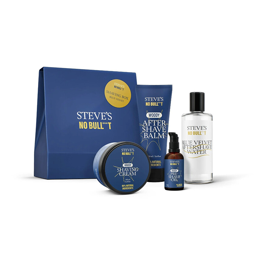 Steve´s Steves No Bullt Shaving Box Blue Velvet - Dárková sada