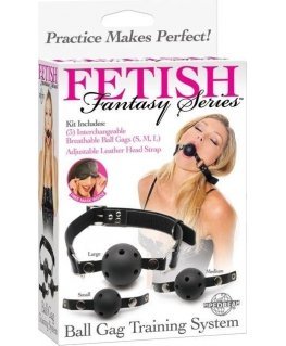 Pipedream Trzy Kneble Ball Gag Training System - Fetish Fantasy Series