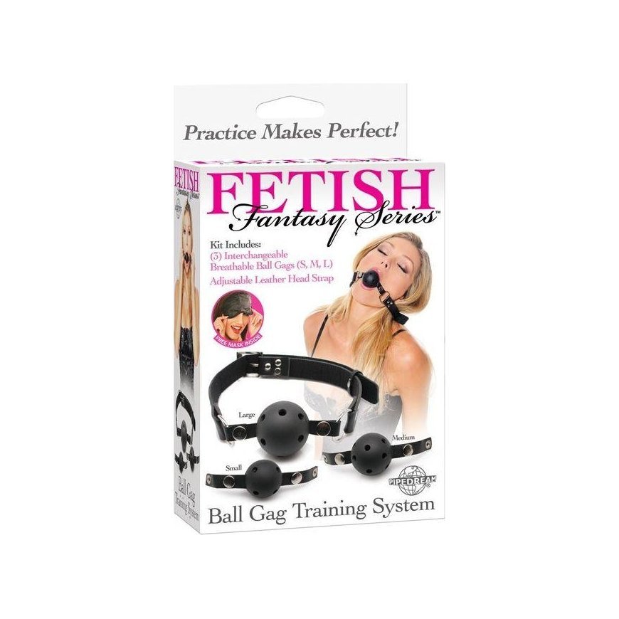 Pipedream Trzy Kneble Ball Gag Training System - Fetish Fantasy Series