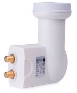 Opticum Robust Twin Trokšņu mazināšanas bloka pārveidotājs satelītšķīvjiem (LNB) 10,7 - 12,75 GHz Balts