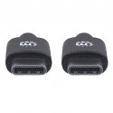 Manhattan 354882 USB kabelis 3 m USB 2.0 USB C Melns