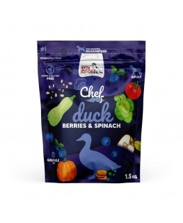 SYTA MICHA Chef Pīle, ogas un spināti - sausā suņu barība - 1,5kg
