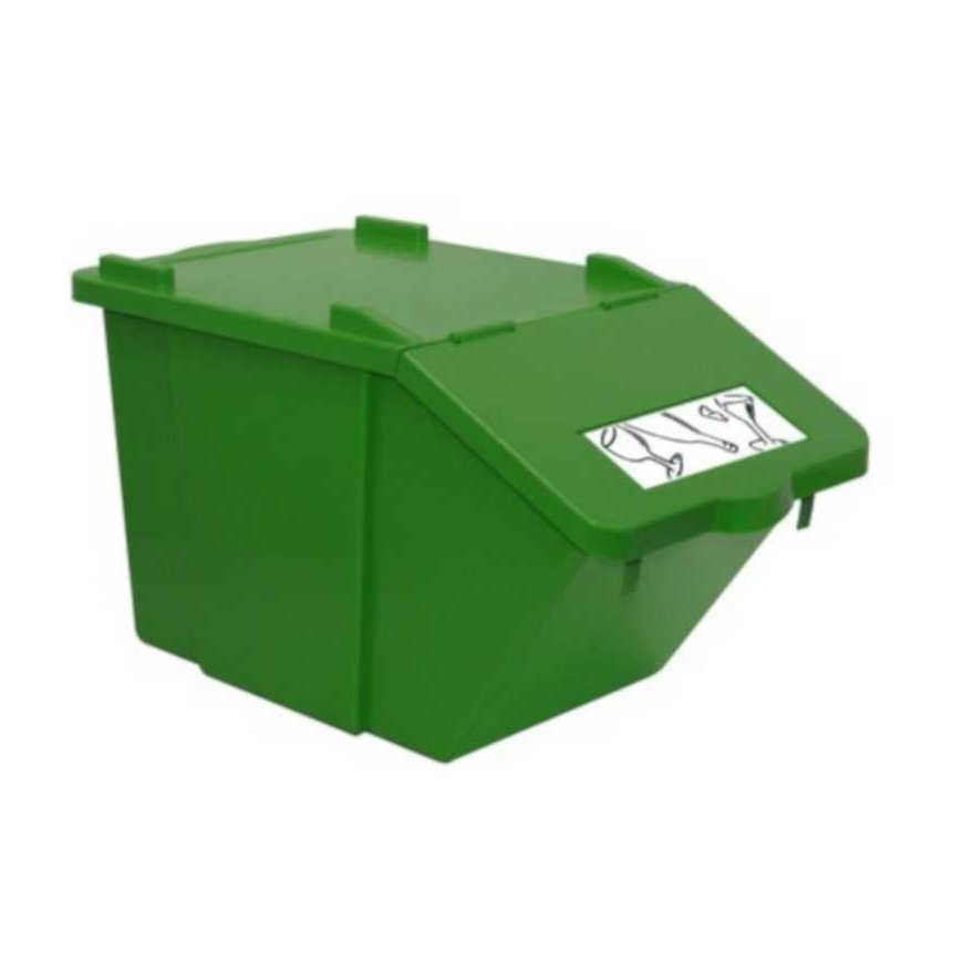 MEVA Double-deck waste sorting container - green, 45L – 2