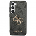 Originalus priekinio skydelio dėklas GUESS GUHCS24S4GMGGR, skirtas Samsung S24 (odinis 4G metalinis logotipas / juodas) Originalus priekinio skydelio dėklas GUESS GUHCS24S4GMGGR, skirtas Samsung S24 (odinis 4G metalinis logotipas / juodas)