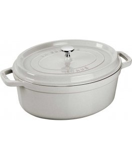 Pot żeliwny ovalny Staub - 3.2 ltr, White truffle
