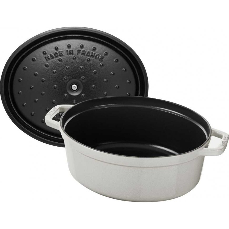 Pot żeliwny ovalny Staub - 3.2 ltr, White truffle – 5