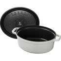 Puodas żeliwny owalny Staub - 3.2 ltr, Balta trufla Puodas żeliwny owalny Staub - 3.2 ltr, Balta trufla