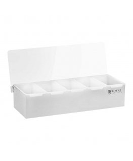 Royal Catering Bartender container for drink accessories + 5 container inserts. Plastic